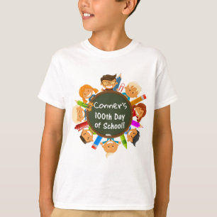 T-shirt 100th jour personnalisé de tableau d'école