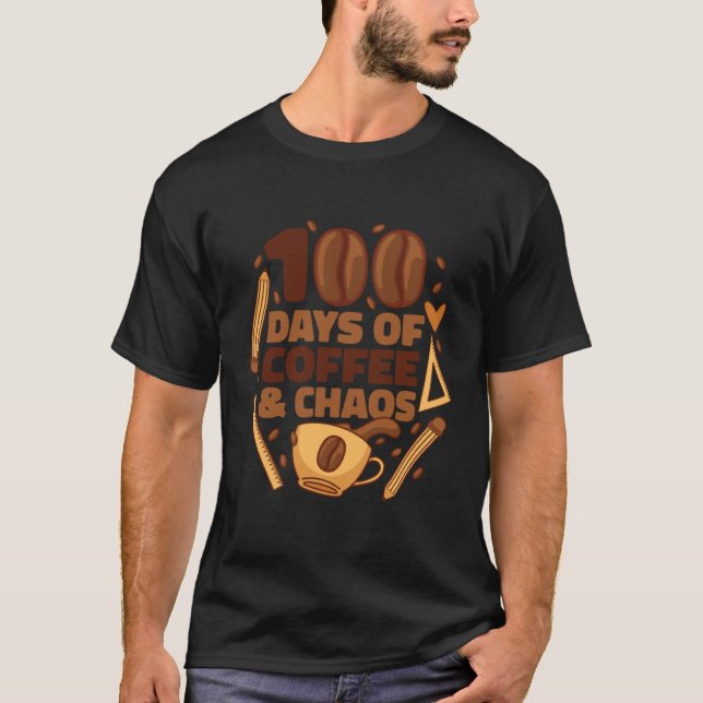 T-shirt 100th School Day Referendar Teacher Coffee Educato (Devant)