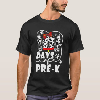 T-shirt 101 Days School Pre K Dog 100 Days Smarter Student