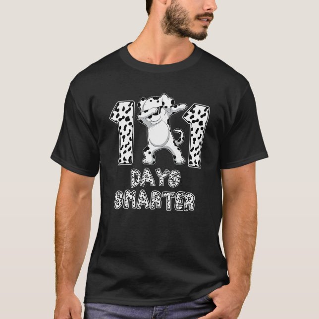T-shirt 101 Days Smarter Dabbing Dog Teachers And Student (Devant)