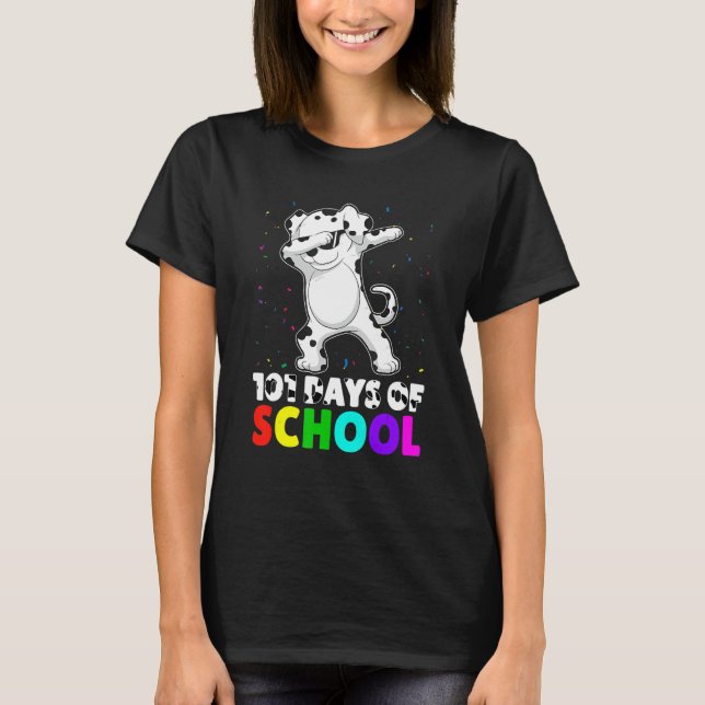 T-shirt 101 Days Smarter Dog Lover School Teachers Student (Devant)