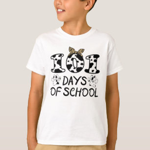 T-shirt 101 Jours D'École Dalmatienne Léopard Chien Dalmat