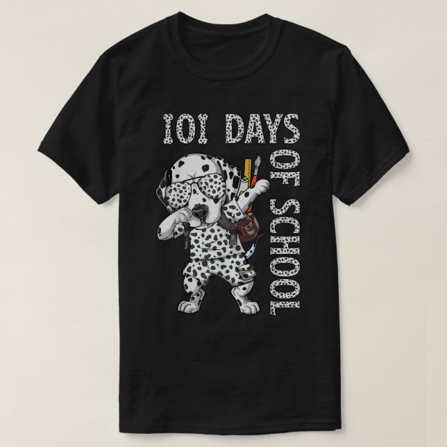 T-shirt 101 Jours École Dabbing Dalmatien Enseignants Chie (Design devant)