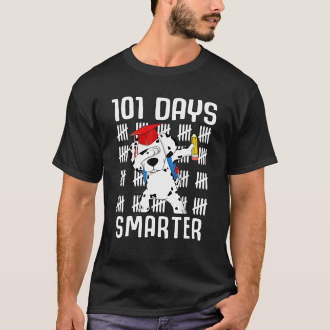 T-shirt 101 Jours Smarter Dalmation Chien Enseignants Enfa (Devant)