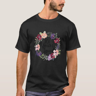 T-shirt 101 Years Loved Floral 101th Birthday Women 101 Ye