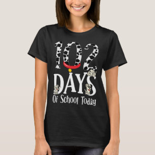 T-shirt 102 Jours d'école aujourd'hui avec un chien dalmat