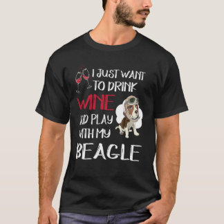 T-shirt 104 Boire Du Vin Et Jouer Avec Mon Beagle