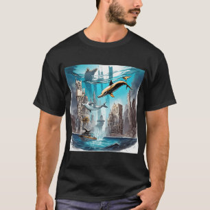 T-shirt 105 Dolphins Underwater City 19 Cadeau Pour Dolphi