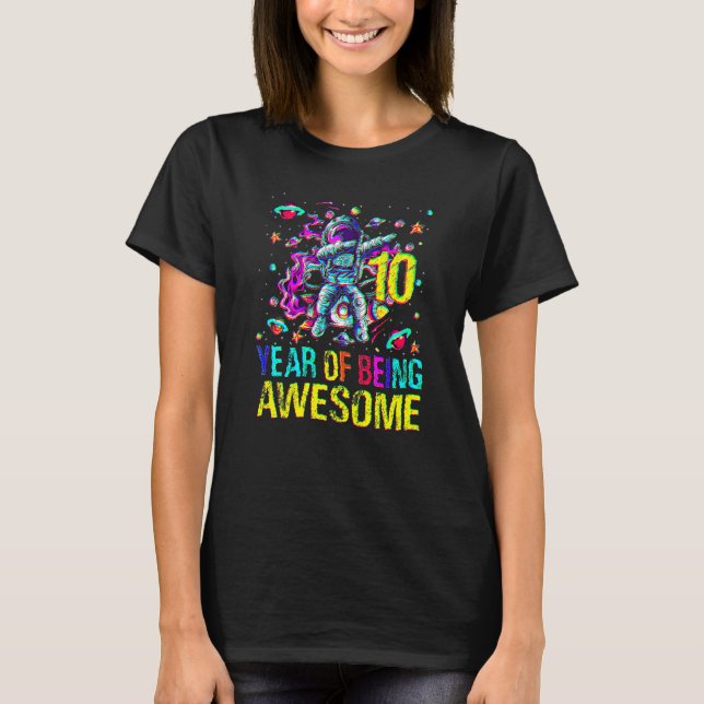 T-shirt 10 Anniversaire Année D'Être Un Awesome Astronaut  (Devant)