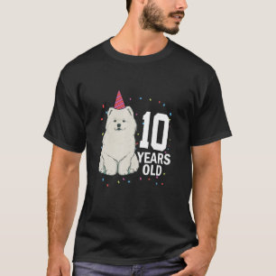 T-shirt 10 Anniversaire Samoyed Chien Chien Chien Chien 10