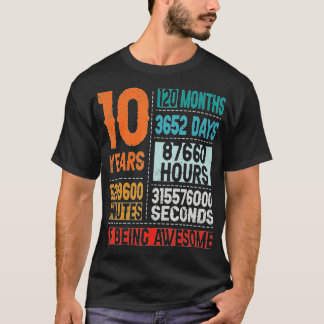 T-shirt 10 ans 120 mois d'être génial 10e anniversaire