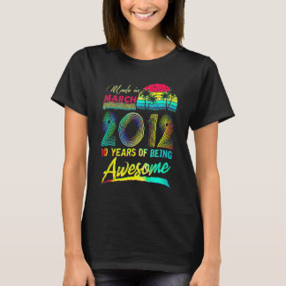 T-shirt 10 ans Awesome depuis mars 2012 10e anniversaire