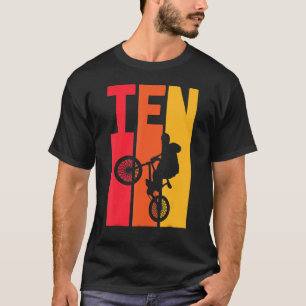 T-shirt 10 Ans Bmx Anniversaire Fête Garçons Dirt Vélo 10