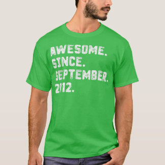 T-shirt 10 Ans Cadeau Awesome Depuis Septembre 2012 10t