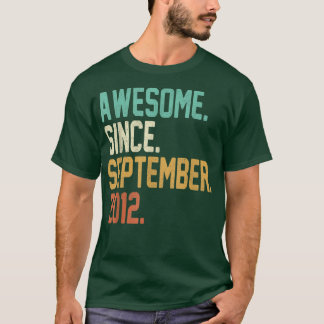 T-shirt 10 Ans Cadeau Awesome Depuis Septembre 2012 10t
