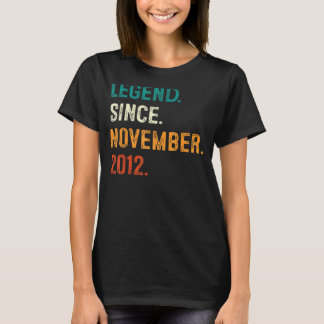 T-shirt 10 Ans Cadeaux Légende Depuis Novembre 2012 10e