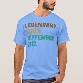 T-shirt 10 ans de légende du cadeau depuis septembre 2012 