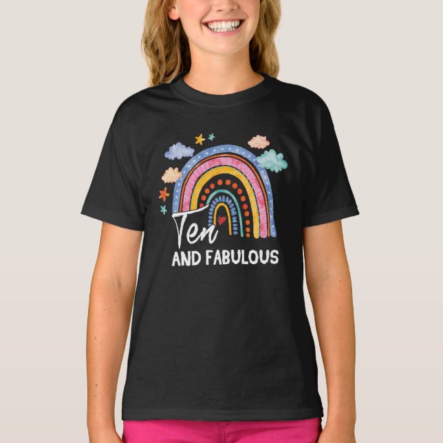 T-shirt 10 ans Dix et fabuleux 10e anniversaire arc-en-cie (Devant)