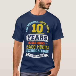 T-shirt 10 Ans Être Awesome Anniversaire