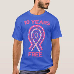 T-shirt 10 ans survivant au cancer du sein Pink Hearts Rub