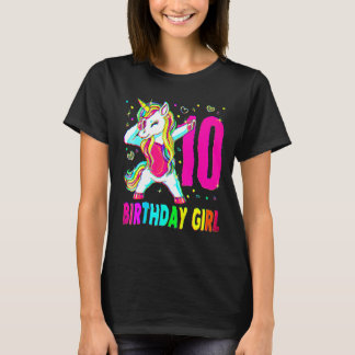 T-shirt 10 ans Unicorn Dabbing 10e anniversaire fille Uni