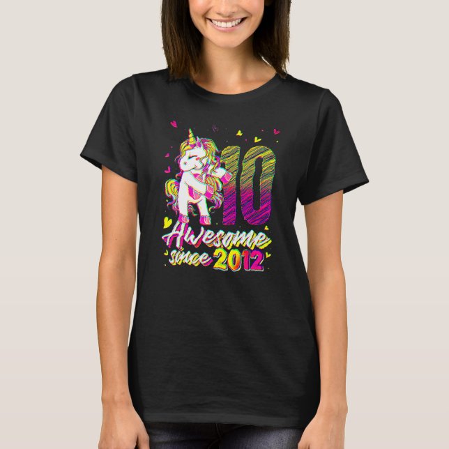 T-shirt 10 Ans Unicorne Flossing 10e Anniversaire Unico (Devant)