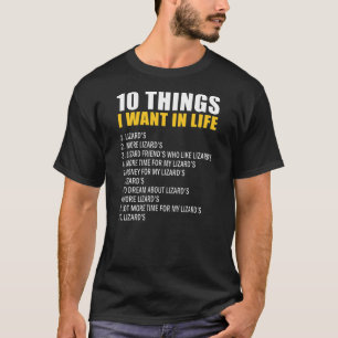 T-shirt 10 Choses Que Je Veux Dans La Vie Lézard Dragon Po