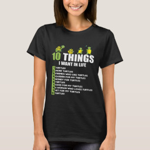 T-SHIRT 10 CHOSES QUE JE VEUX DANS MA VIE TURTLE AMOUREUX