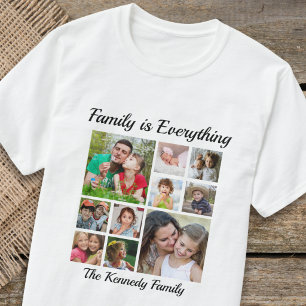 T-shirt 10 Collage de photos Nom de famille La famille est