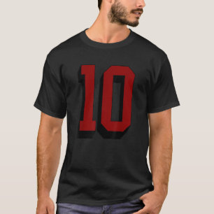 T-shirt 10 Numéro 10 Varsity Fan Sports Team White Jersey