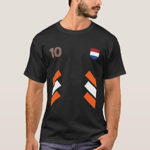 T-shirt 10 Pays-Bas Football Football Pays-Bas Drapeau