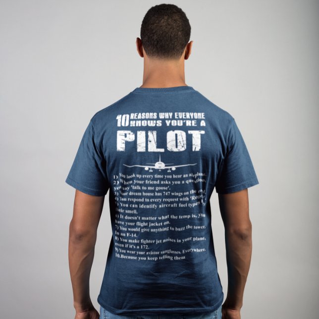 T-shirt 10 Raisons de savoir pourquoi vous êtes pilote (Créateur téléchargé)