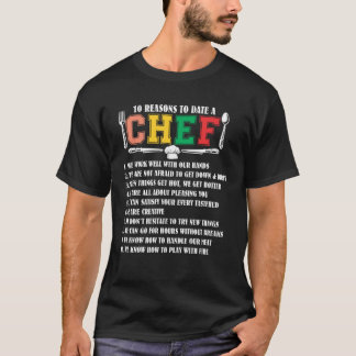 T-shirt 10 Reasons To Date A Chef  Chief Cook Retro Culina