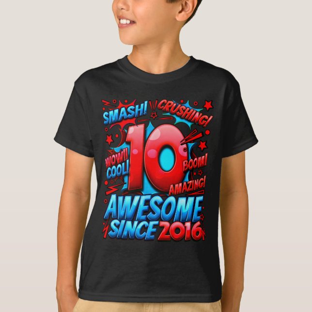 T-shirt 10 Year Old For Boys 10th Birthday Boy 10 Year Old (Devant)