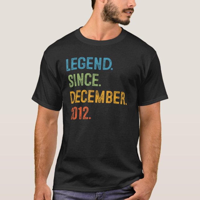 T-shirt 10 Years Old  10th Bday Boys Legend Since December (Devant)
