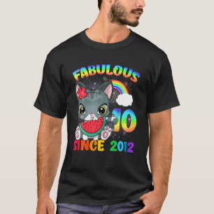 T-shirt 10 Years Old 10th Birthday Cute Cat Girl Fabulous