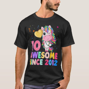 T-shirt  10 Years Old 10th Birthday Unicorn Girl Awesome S