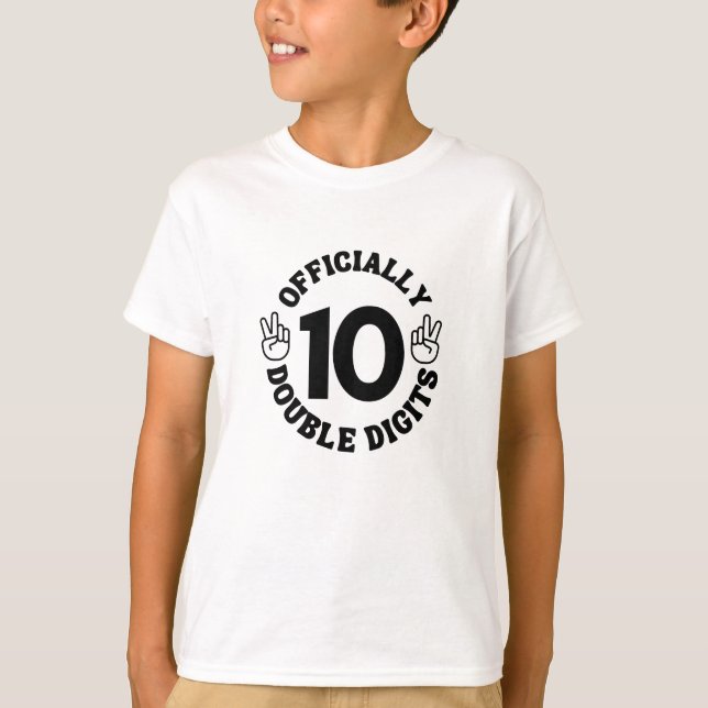 T-shirt 10 Years Old Birthday Double Digits Pour les enfan (Devant)