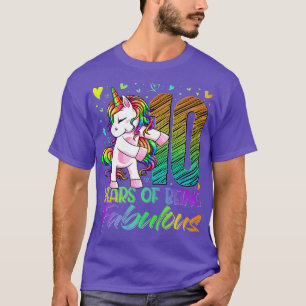 T-shirt 10e anniversaire 10 ans fille Flossing Unicorn P