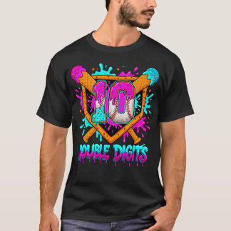 T-shirt 10e anniversaire à double chiffres Baseball Drip 1