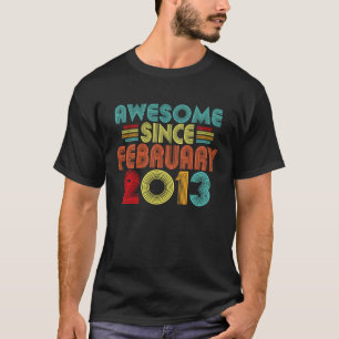 T-shirt 10e anniversaire Awesome depuis février 2013 Retro