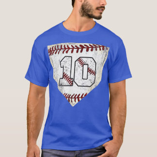 T-shirt 10e Anniversaire Baseball Grand Nombre Dix 10 ans