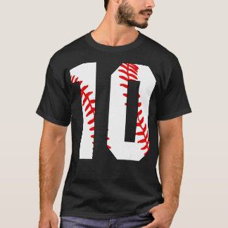 T-shirt 10e Anniversaire Baseball Grand Nombre Dix 10 ans