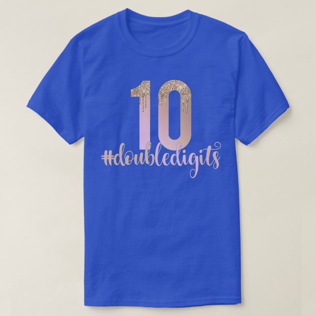 T-shirt 10e anniversaire Double chiffres filles dix 10 Pea (Design devant)