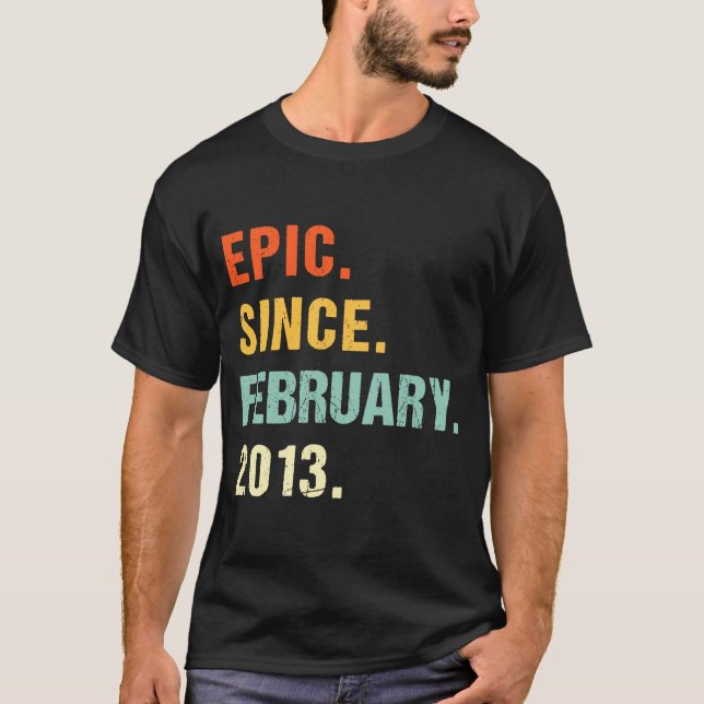 T-shirt 10e anniversaire Epic depuis février 2013 10 ans O (Devant)