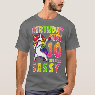 T-shirt 10e anniversaire fille Dabbing Unicorn 10 ans rue