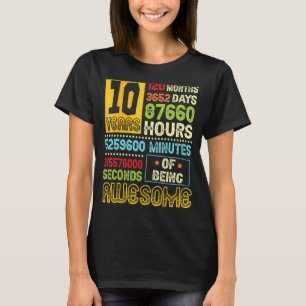 T-shirt 10e anniversaire garçon 10 ans d'être génial fait