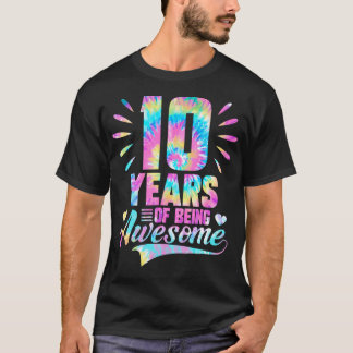 T-shirt 10E Anniversaire Idée Cadeau Cravate-Dye 10 Année 