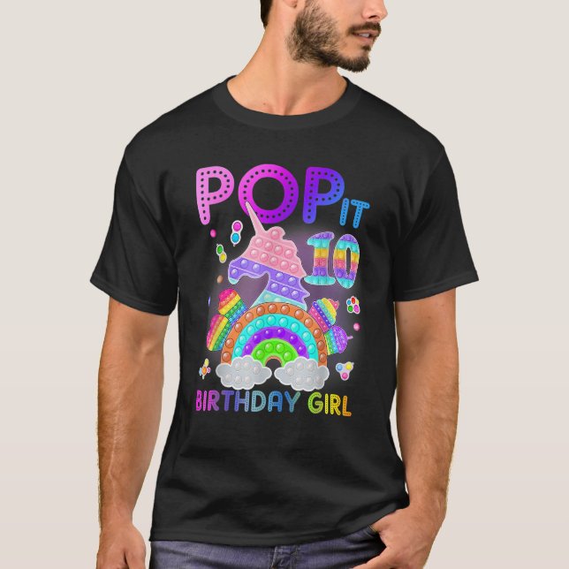 T-shirt 10E Anniversaire Jouet Fidget Pop It Anniversaire  (Devant)