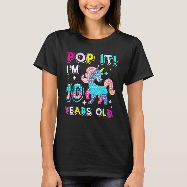 T-shirt 10e anniversaire Jouet Jouet Pop Anniversaire Fill (Devant)